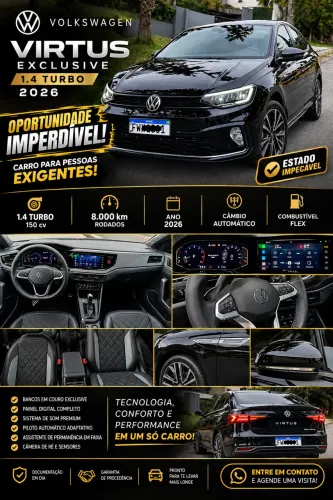 Volkswagen Virtus Exclusive 250tsi 1.4 Flex 16V AUT 2026