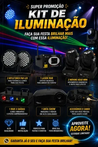 Kit de iluminação para sua Festa