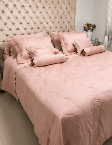 Colcha King Artelassê Marbella Rosê 400 fios