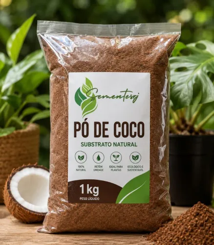 Pó de coco 1kg/5L ideal para cama de jabutis e germinação de mudas