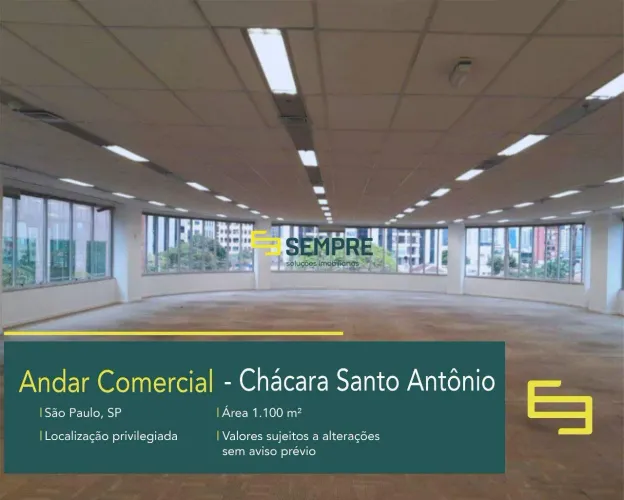 Laje corporativa para alugar no Ed. Santo Antônio - Chácara Santo Antônio ( Zona sul )
