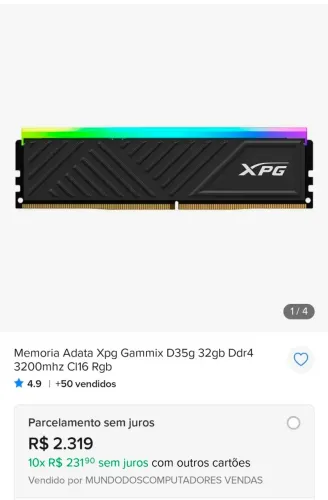 Memória RAM xpg 32gb D35g