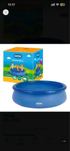 Piscina Inflável Mor 2.400L redonda 2,4x63 cm