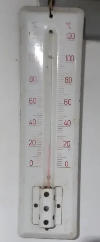 Termômetro Antigo de Parede Industrial 0 a 120°C Vintage