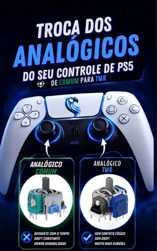 Troca par analógicos controle PS5 PlayStation