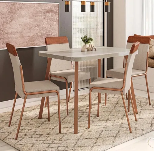 Mesa de Jantar Carraro Stellar Petra - 4 Lugares