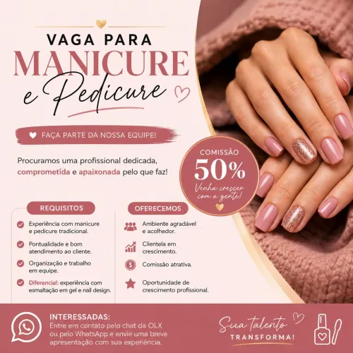 Vaga para manicure Salão Piatã