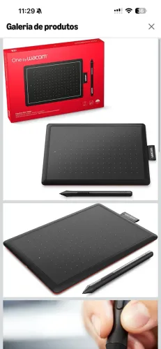 Mesa Digitalizadora One By Wacom CTL472, Pequena, Pen LP-190K, Preto e Vermelho