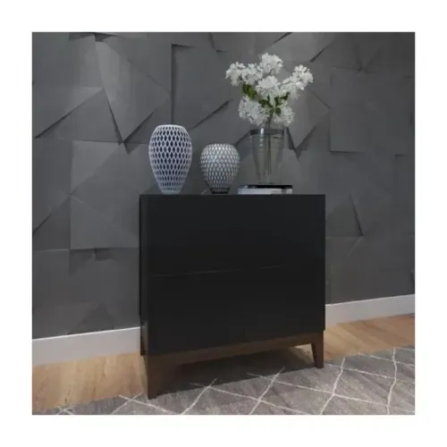 Buffet Klein Imbuia e Preto 80cm Preto