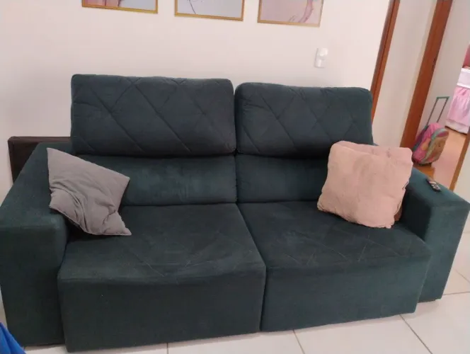 Sofá retrátil e reclinável Marinho
