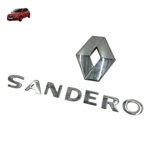 Emblema Nome Tampa Traseira Renault Sandero 2016 2017 2018 Prata