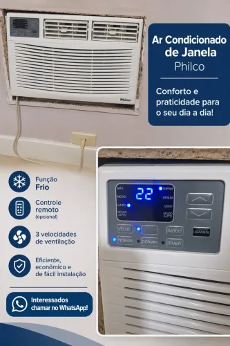   ? Ar-condicionado de janela Philco 10.000 BTUs, 220V - R$ 1.000