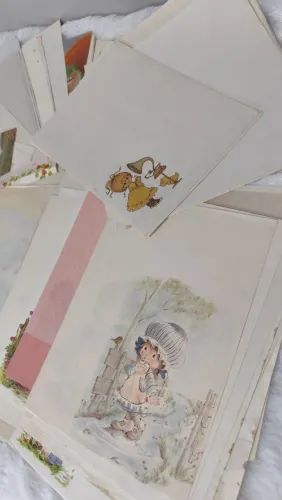 Lote de Papéis de Carta Antigos e Vintage - Alguns com Envelope