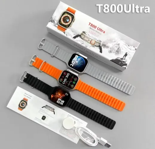 Smartwatch T800 Ultra - Tela Infinita 1.99" com Carregamento Sem Fio