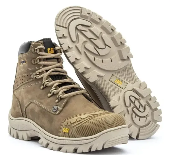 Bota Caterpillar Masculina Coturno Couro Original Leve 
