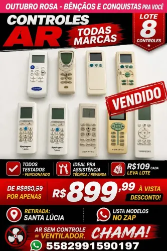 Controle Ar Condicionado Universal Carrier Midea Agratto R$109 Cada