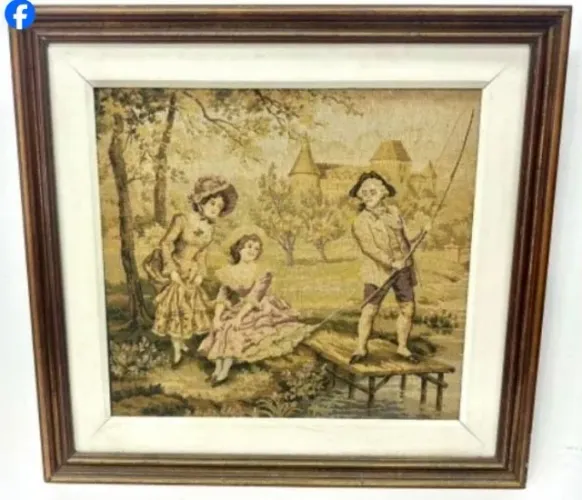 Quadro- Tapeçaria Gobelins - medidas sem moldura: 47 cm x 51 cm - medidas com moldura: 66