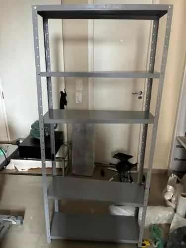 Estante de aco multiuso 25cm cinza 150cm x 77 cm x25 cm