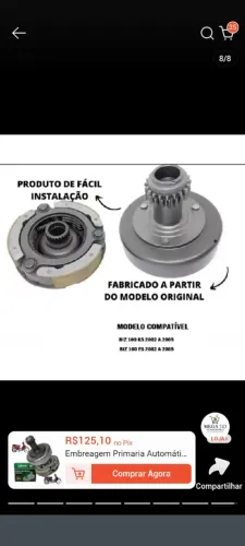 Vendo embreagem automática primária completa Honda biz 100 