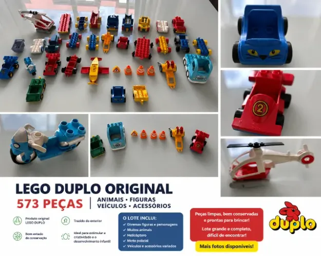 LEGO DUPLO ORIGINAL - 573 PEÇAS | ANIMAIS, FIGURAS E VEÍCULOS | LOTE COMPLETO