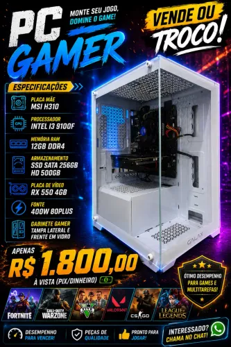 Pc gamer vendo ou troco