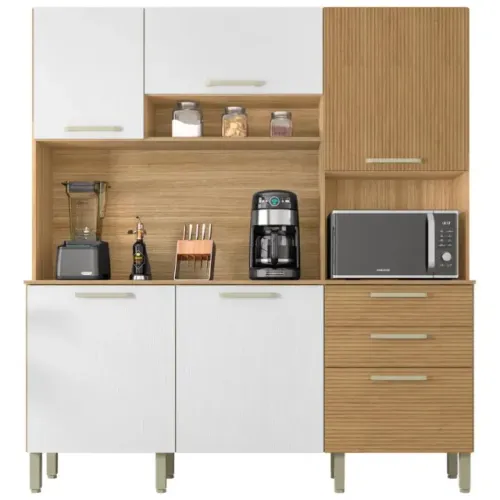 Armário de Cozinha Ferrara Ripado MDF