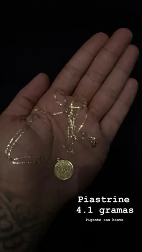 Cordao piastrine ouro18k