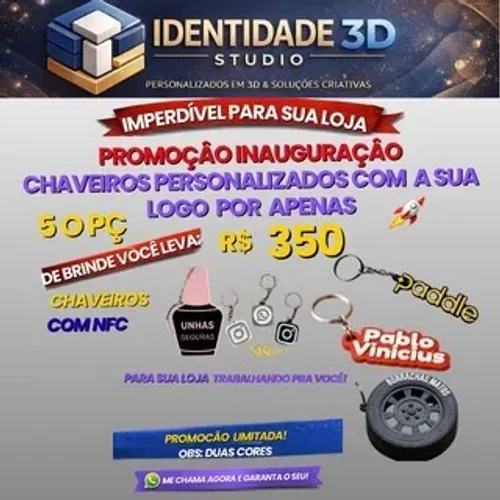 Chaveiros Personalizados para divulgação de seu produto ou serviço.