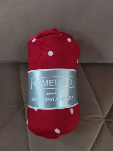 Manta casal vermelha poá nova