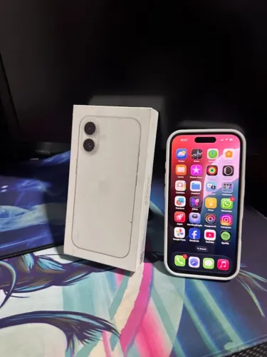 iPhone 16 Apple 128GB, Câmera Dupla de 48MP, Tela 6.1", Branco