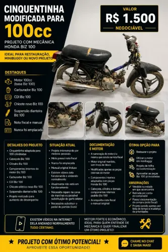 CINQUENTINHA MODIFICADA PARA 100cc<br>
