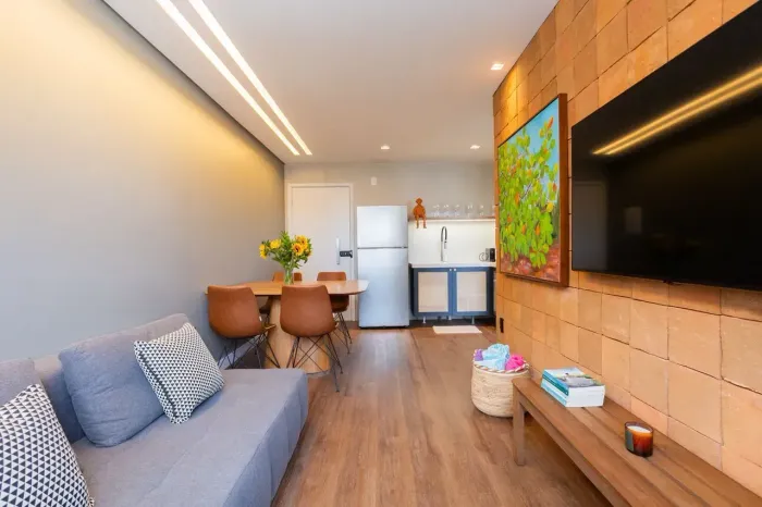 Apartamento com 01 Quarto e Mobiliado na Praça Três em Porto de Galinhas