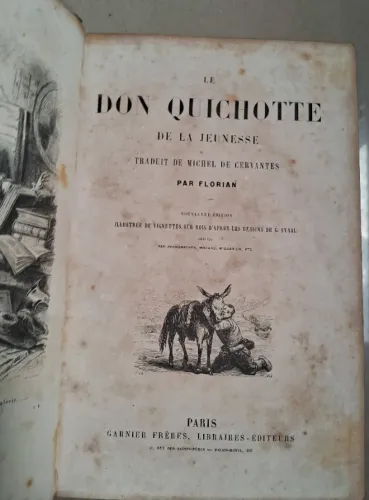 Livro Antigo Dom Quichotte de la Jeunesse - Sec. XIX - Francês