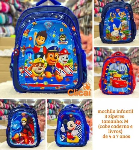 MOCHILA INFANTIL DE PERSONAGENS 