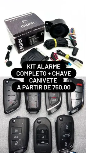 kit alarme carro + chave canivete