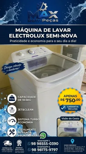 Máquina de lavar roupas 8,5kg seminova