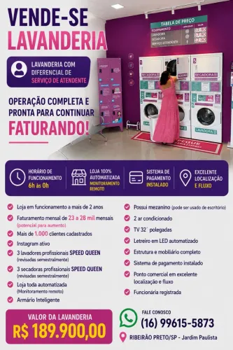 LAVANDERIA COMPLETA DE AUTO-SERVIÇO E SERVIÇO DE ATENDENTE