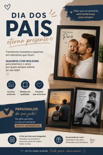 Quadro com Moldura Para o dia dos Pais
