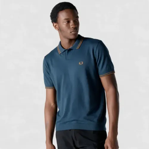 Camisa Polo Fred Perry Pointelle Knit - Tam. GG