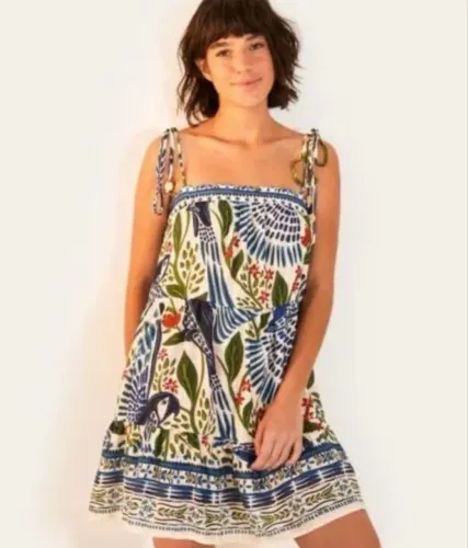 Vestido Farm Curto Alças - Voo de Verão - Off White
