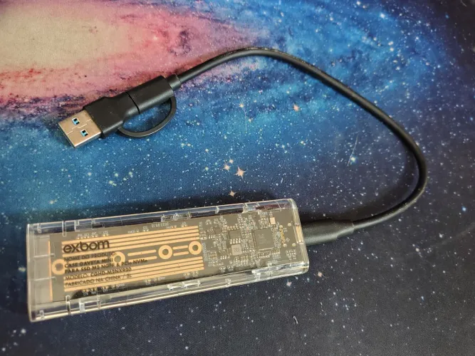 M.2 256 GB com case externa USB e USB C
