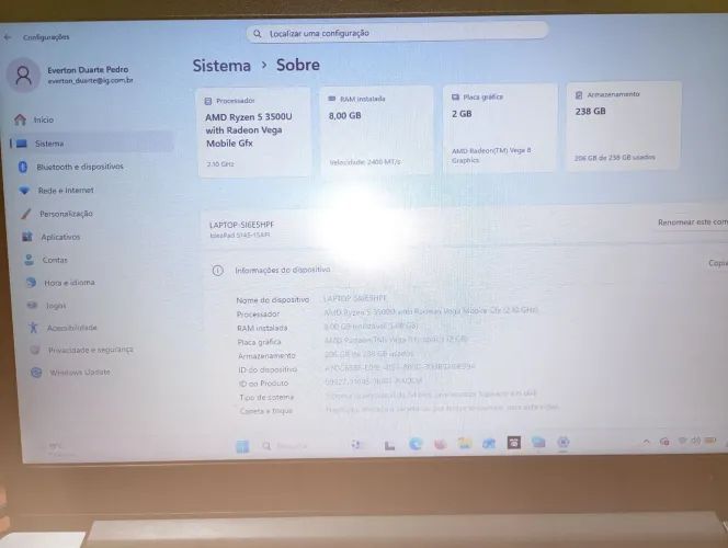 Notebook Lenovo Ipead S145