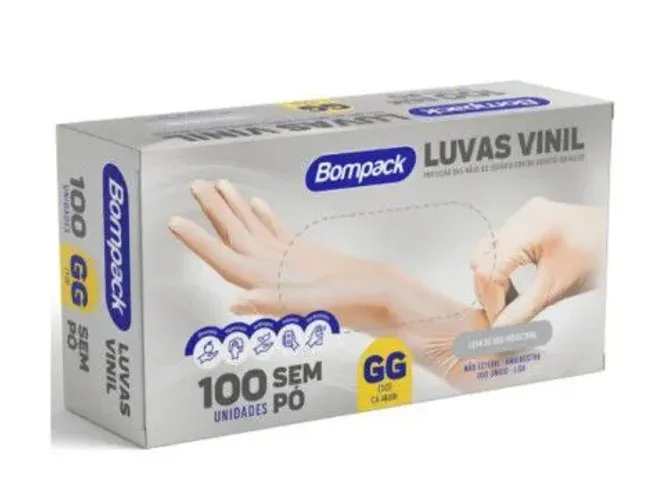 Luva Vinil descartável sem pó