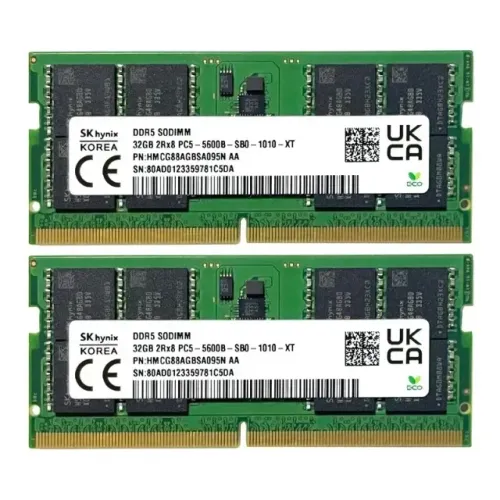Memória Ram Notebook 64gb (2x32gb) Ddr5 Sodimm 5600mhz 1rx8 Hmcg78agbsa095n Aa Hynix