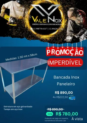 Bancada inox 