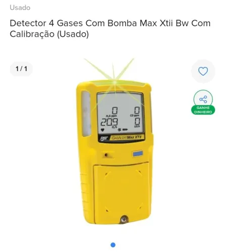 Detector 4 gases espaço confinado