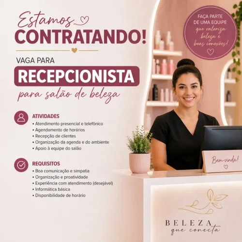 Recepcionista Salão de Beleza