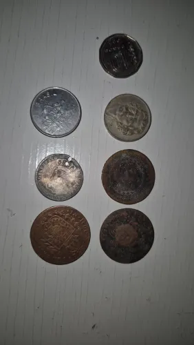 Lote com 7 Moedas Antigas Diversas - Colecionador