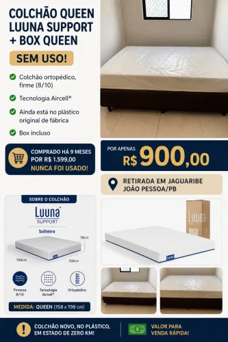 Colchão Queen Luuna Support + Box Queen | Novo no plástico