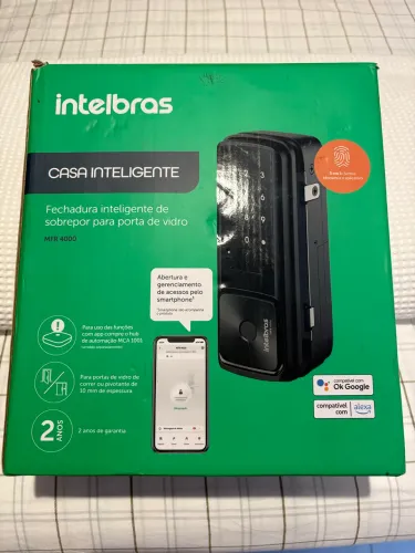 Fechadura Inteligente de Sobrepor para Porta de Vidro Intelbras MFR 4000